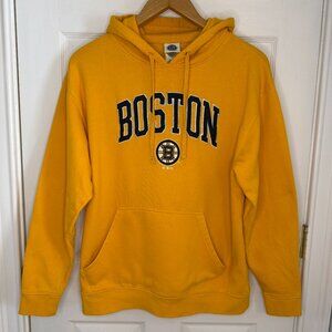 Boston Bruins Old School Gold NHL Hoodie Hockey Sweatshirt Size Large